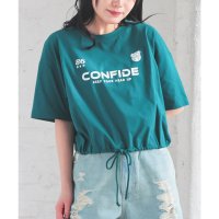Honeys/ハニーズ Honeys 裾ドロストゆるTシャツ トップス Tシャツ 半袖Tシャツ カットソー 半袖 コットン 綿 UVカット 裾ドロスト ゆるTシャツ レディー/508159927