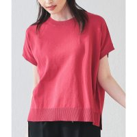 Honeys/ハニーズ Honeys フレンチスリーブニット トップス ニット セーター 半袖 サマーニット フレンチスリーブ 無地 ボーダー柄 クルーネック 綿混 レディー/508159928
