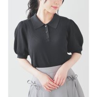 Honeys/ハニーズ Honeys 衿付ニット トップス ニット サマーセーター 半袖 ハニさら 接触冷感 リブ編み レーヨン混 ナイロン混 無地 襟付き サマーニット レ/508159930