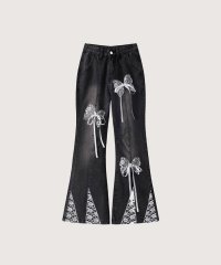 LA POMME petit/ラポミ プチ LA POMME petit Lace Butterfly Denim Pants/508160182