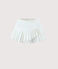 LA POMME petit/ラポミ プチ LA POMME petit Asymmetry Lace Up Pleats Mini Skirt/508160189