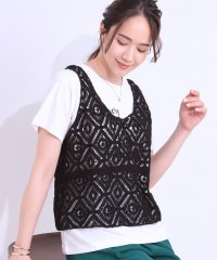 SHOO・LA・RUE　DRESKIP/【S－LL/2点セット】大人カジュアルに レースビスチェ+プリントTシャツ/508160347