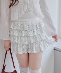 NICE CLAUP/OLIVE des OLIVE OUTLET/【RMAF】小花柄カットティアードミニスカート/508160569