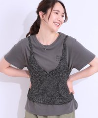 SHOO・LA・RUE Cutie Blonde/【S－LL/2点セット】ラメニットキャミ＆ロゴTシャツ/508160583