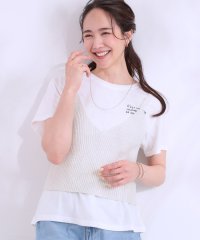 SHOO・LA・RUE Cutie Blonde/【S－LL/2点セット】ラメニットキャミ＆ロゴTシャツ/508160583