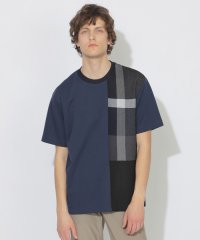 BLACK LABEL CRESTBRIDGE/【WEB・一部店舗限定】チェックニットドッキングTシャツ/508082084