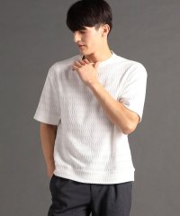 MONSIEUR NICOLE/ジオメトリックジャカード クルーネックニットTシャツ/508128439
