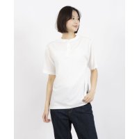 EGLANTINE/エグランティーヌ EGLANTINE 前後2wayプルオーバー 箔プリントロゴ×ヘンリーネック 半袖つるサラカットソー/508159606