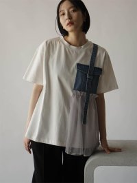 RADIATE/ラディエイト RADIATE デニム×チュールドッキングポケットTシャツ/508161822