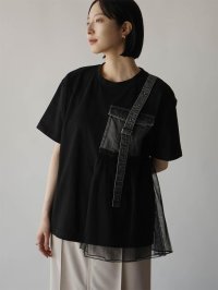 RADIATE/ラディエイト RADIATE デニム×チュールドッキングポケットTシャツ/508161822