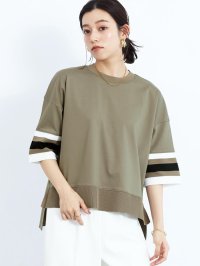GRANDTABLE/グランターブル Grandtable 配色ハーフスリーブオーバーTシャツ/508161849