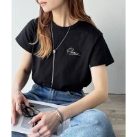 Classical Elf/クラシカルエルフ Classical Elf こなれ感たっぷり。オーガニックコットン100％胸元PAEAN刺繍Tシャツ(半袖)/508162503