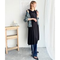 Classical Elf/クラシカルエルフ Classical Elf 1枚でキマる美シルエット！サテン見えノースリーブAライン前後2WAYペチワンピース(インナー兼用)/508162505