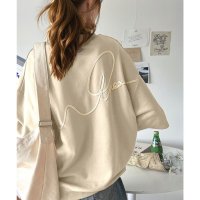 Classical Elf/クラシカルエルフ Classical Elf トレンドムード。paeanバック ウェーブコード BIG刺繍 オーバーサイズ スウェット トップス/508162509