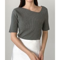 Louere/ルエレ Louere Louere アシメネック半袖リブニット/508162528