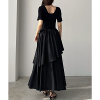 Louere/ルエレ Louere Louere ニットドッキングティアードワンピース/508162534