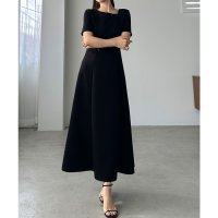 Louere/ルエレ Louere Louere アシメネックカットフレアワンピース【一部ペチスカートSET】/508162536
