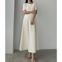 Louere/ルエレ Louere Louere アシメネックカットフレアワンピース【一部ペチスカートSET】/508162536