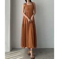 Louere/ルエレ Louere Louere フリルショルダーシャーリングキャミワンピース【一部ペチスカートSET】/508162537