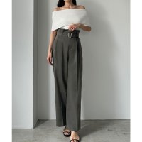 Louere/ルエレ Louere Louere ベルト付きハイウエストタックフリルパンツ/508162540