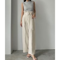Louere/ルエレ Louere Louere ベルト付きハイウエストタックフリルパンツ/508162540