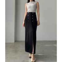 Louere/ルエレ Louere Louere ゴールドボタン前スリットペンシルスカート/508162541