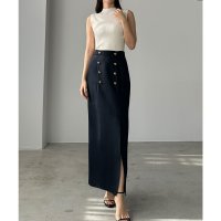 Louere/ルエレ Louere Louere ゴールドボタン前スリットペンシルスカート/508162541