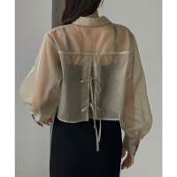 Louere/ルエレ Louere Louere クロップド丈バックリボンシアーシャツ/508162542