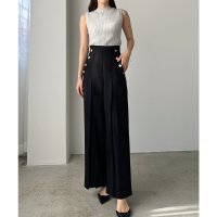 Louere/ルエレ Louere Louere ハイウエストタックマリンセミワイドパンツ/508162543