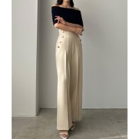 Louere/ルエレ Louere Louere ハイウエストタックマリンセミワイドパンツ/508162543
