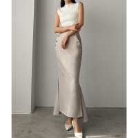 Louere/ルエレ Louere Louere リネンライクマリンスリットマーメイドスカート/508162547