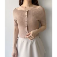 mipiarl/ミピアール mipiarl mipiarl オフショル半袖ニットカーディガン/508162552
