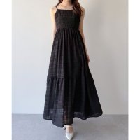 mipiarl/ミピアール mipiarl mipiarl シアーチェックセミフレアキャミワンピース/508162557