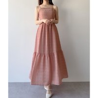 mipiarl/ミピアール mipiarl mipiarl シアーチェックセミフレアキャミワンピース/508162557