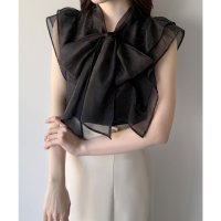 mipiarl/ミピアール mipiarl mipiarl ノースリーブボウタイワッシャーシアーブラウス/508162560