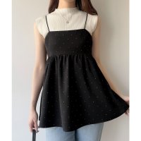 mipiarl/ミピアール mipiarl mipiarl ラインストーンフレアキャミビスチェ/508162562