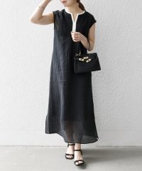 SHIPS any WOMEN/SHIPS any: シアー キーネック フレンチスリーブ ピンタック ワンピース/508162644
