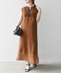 SHIPS any WOMEN/SHIPS any: シアー キーネック フレンチスリーブ ピンタック ワンピース/508162644