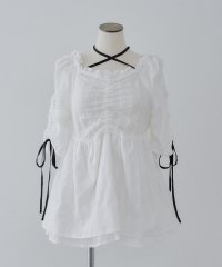 NICE CLAUP/OLIVE des OLIVE OUTLET/【RMAF】リボン付きシャーリングチュニック/508163240