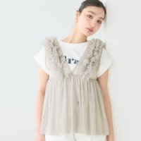 coca/コカ coca チュールVネックトップス/508163336