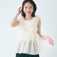 coca/コカ coca チュールVネックトップス/508163336