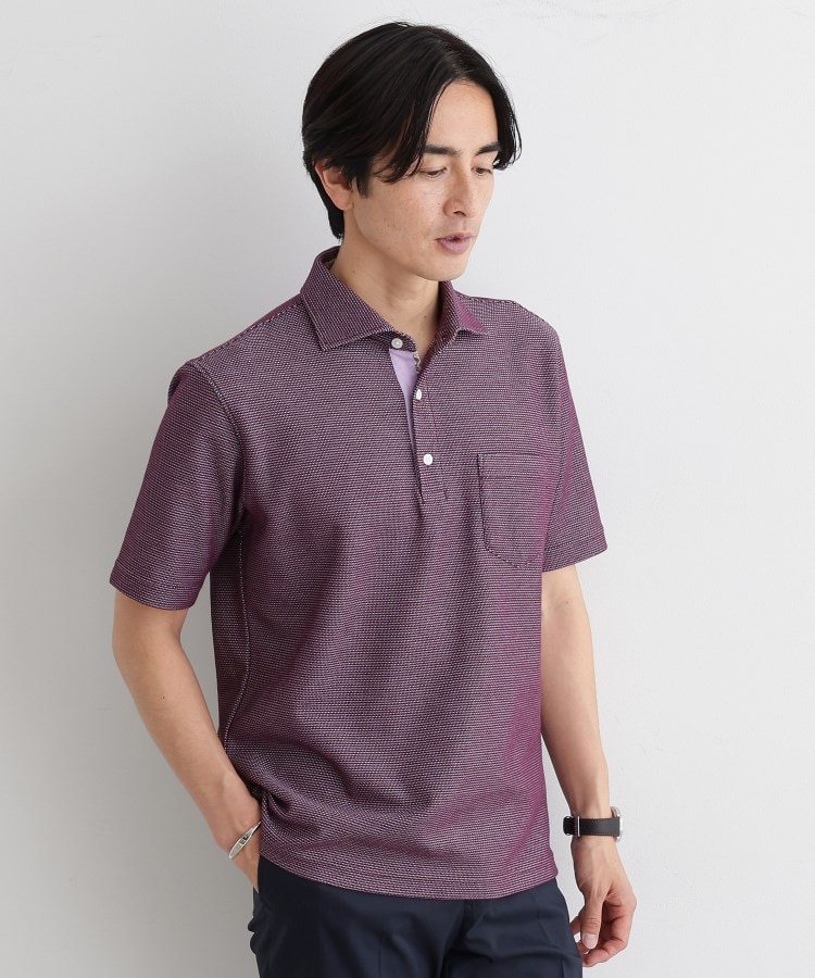 TAKEO KIKUCHI ⭐️ ポロシャツ 半袖 シャツ シンプル ブラック tk.TAKEO KIKUCHI ポロシャツ 配色ハーフジップポロ メンズ