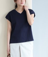 marvelous by Pierrot/マーベラス バイ ピエロ marvelous by Pierrot ネックが選べる綿100%フレンチスリーブベーシックTシャツ【Vネック】/507018680