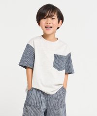COMME CA ISM KIDS/ヒッコリープリント使い 半袖Tシャツ/508135232