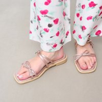 Launa lea/ラウナレア Launa lea 【25SS】 ダブルリボンフラットサンダル(0604)/508154349