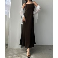 Louere/ルエレ Louere Louere 【薄くて軽いジョーゼット生地】リボンセミマーメイドキャミワンピース/508161591