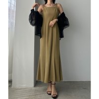 Louere/ルエレ Louere Louere 【薄くて軽いジョーゼット生地】リボンセミマーメイドキャミワンピース/508161591