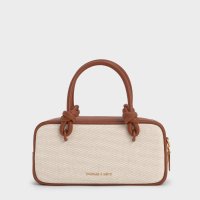 CHARLES & KEITH/Sammie サミーキャンバスノットハンドルイロンゲイティッドバッグ/508163547