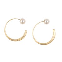 Three Four Time /スリーフォータイム Three Four Time マットメタルフープパールキャッチピアス/508164399