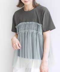 reca/レカ reca チュールドッキングTシャツ（p280620－1）/506264009
